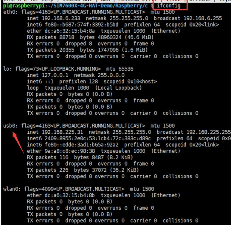 ifconfig Command Output