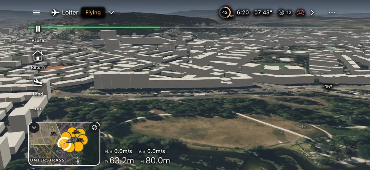 AirCast 3D view of terrain and buildings